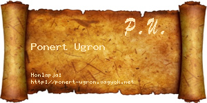 Ponert Ugron névjegykártya